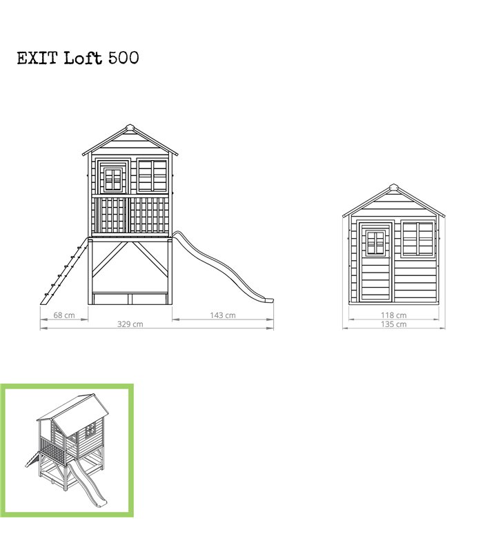 EXIT Loft 500 Holzspielhaus - naturel