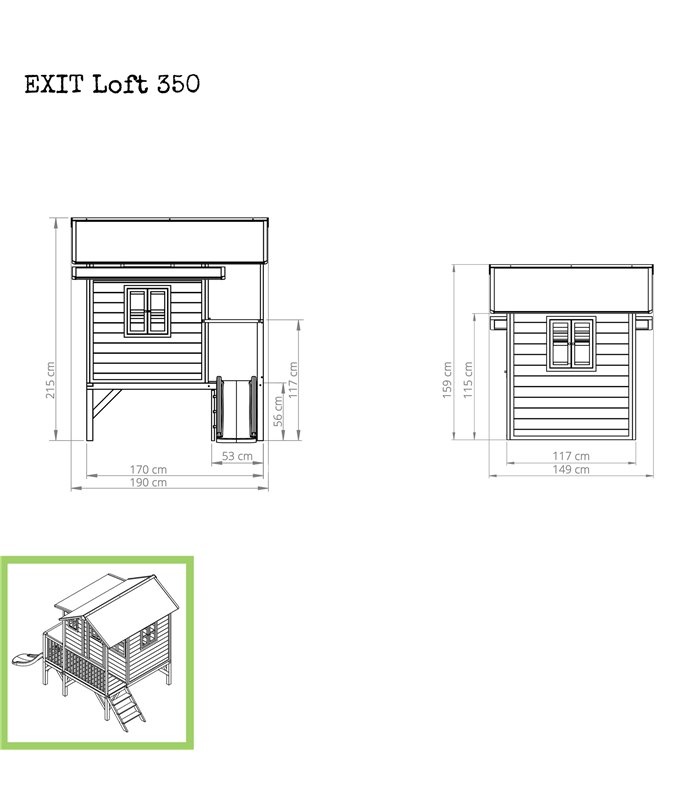 EXIT Loft 350 Holzspielhaus - rot