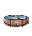 EXIT Wood pool ø300x76cm with filter pump - brown Piscina con bordi Piscina rotonda 4383 L Marrone