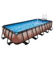 EXIT Pool Wood 540x250 cm with sand filter pump - brown Piscine hors sol Rectangle 12600 L Marron