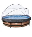 Pool Exit 360x76cm with cover and filter pump brown