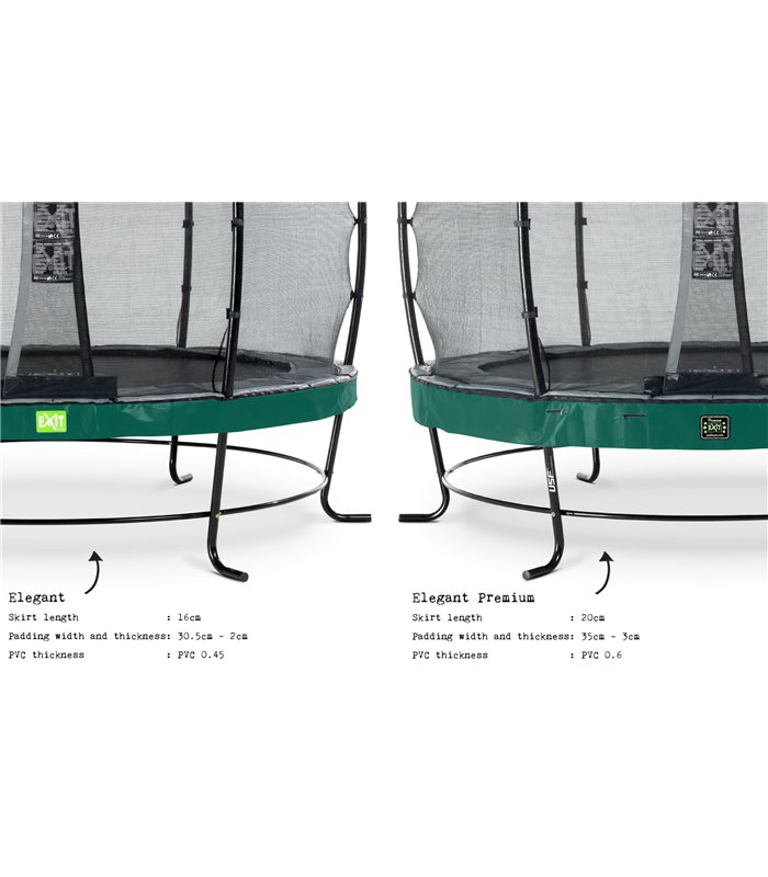EXIT Elegant Premium trampoline ø305cm with safetynet Deluxe - green