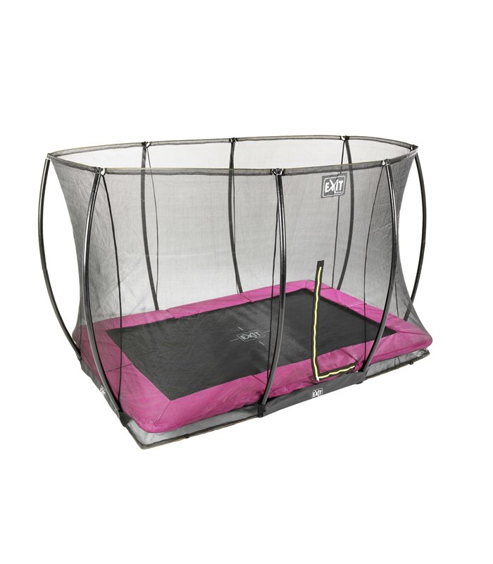 EXIT Silhouette Bodentrampolin 214x305cm mit Sicherheitsnetz - rosa