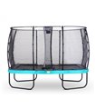 EXIT Elegant trampoline rectangular 214x366cm with safetynet Economy - blue Esterno Rettangolare Molla elicoidale Trampolino fuo