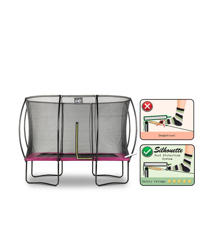 EXIT Silhouette Trampolin 214x305cm - rosa