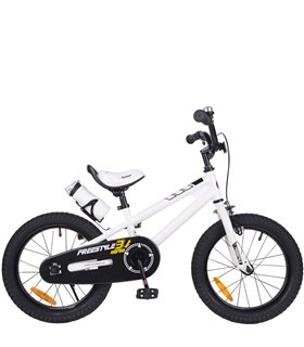 Vélo d'enfant 16 pouces Royal Baby Freestyle avec Porte-bidon blanc
