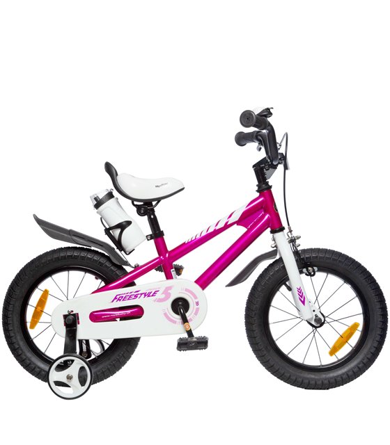 Kindervelo 14 Zoll RoyalBaby Freestyle mit Getränkehalter pink