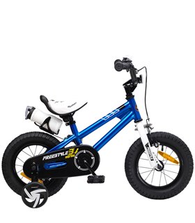 Bicicletta per Bambini 12 pollici Royal Baby Freestyle con porta borracia blu