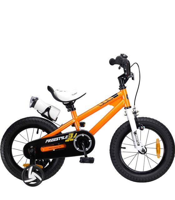 Kindervelo 14 Zoll RoyalBaby Freestyle mit Getränkehalter orange