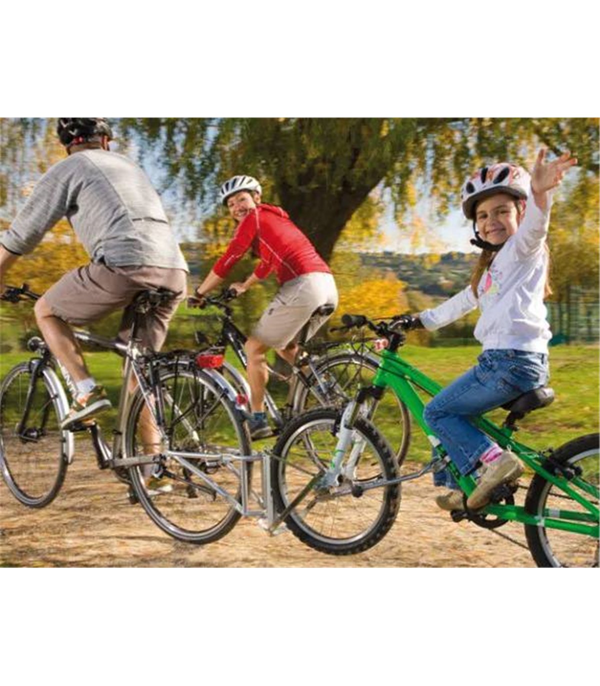 Followme tandem coupling for safe bike tours