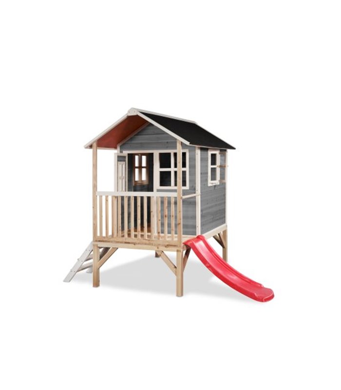 Holzspielhaus Exit Loft 300 grau
