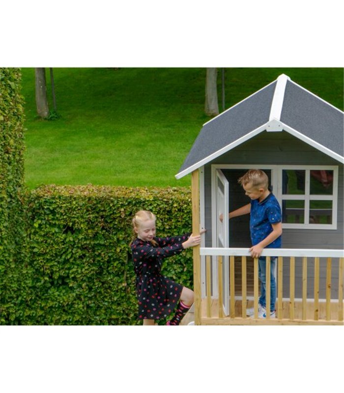 Holzspielhaus Exit Loft 300 grau