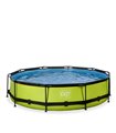 Cadre piscine Exit 360x76cm avec pompe à filtre vert