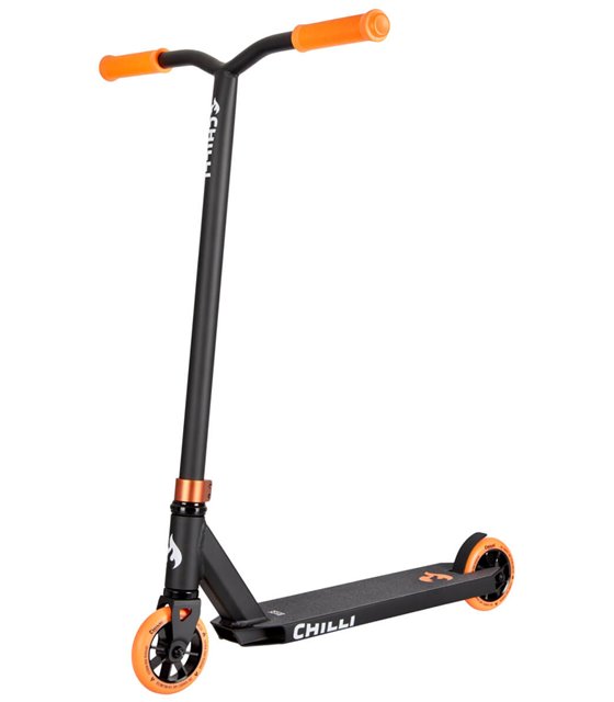 Stunt Scooter Chilli Base schwarz orange + GRATIS Ständer