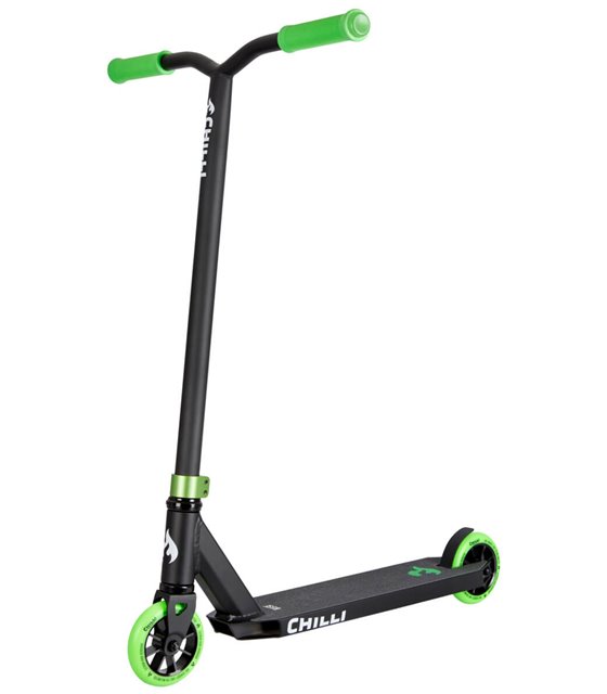 Stunt Scooter Chilli Base schwarz grün + GRATIS Ständer