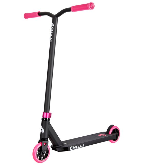 Stunt Scooter Chilli Base schwarz pink + GRATIS Ständer