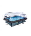 Rectangular pool EXIT Stone Pool 220x150x65cm with filter pump and cover - gray