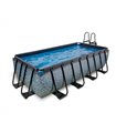 Rectangular pool EXIT Stone Pool 400x200x100cm with sand filter pump - gray