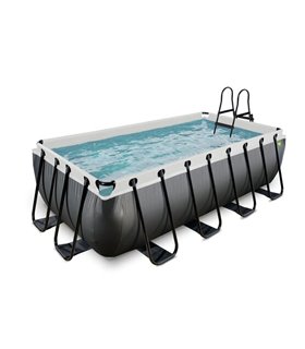Piscina rettangolare EXIT Black Leather Pool 400x200x100cm con pompa filtro a sabbia - nera