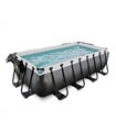 Pool Exit 400x200x100cm mit Sandfilterpumpe und Abdeckung - schwarz