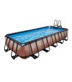 Rectangular pool EXIT Wood Pool 540x250x100cm with sand filter pump - brown