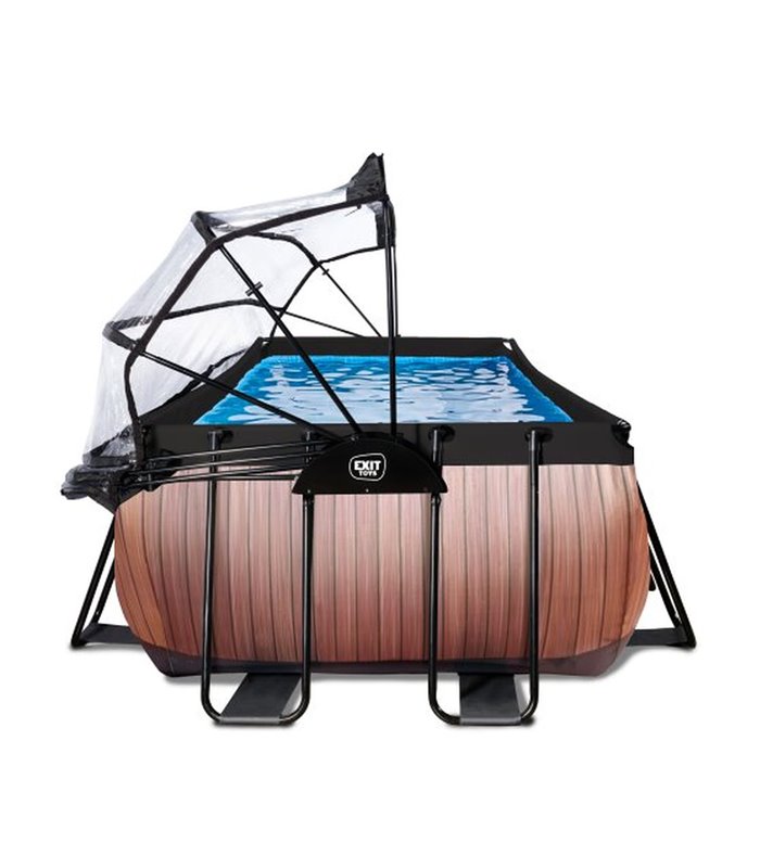 Pool Exit 540x250x100cm mit Sandfilterpumpe und Abdeckung - braun