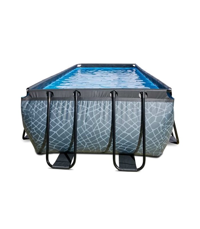 Pool Exit 400x200x122cm mit Sandfilterpumpe - grau