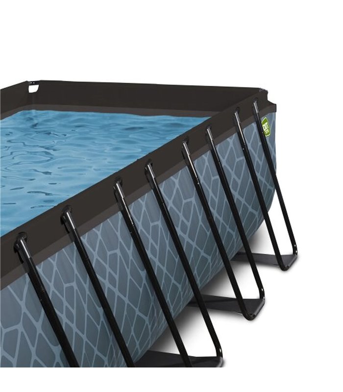 Pool Exit 400x200x122cm mit Sandfilterpumpe - grau