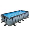 Piscine rectangulaire EXIT Stone Pool 540x250x122cm avec pompe filtre à sable et couverture - grise
