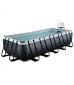 Piscine rectangulaire EXIT Piscine Cuir Noir 540x250x122cm avec pompe filtre à sable - noir