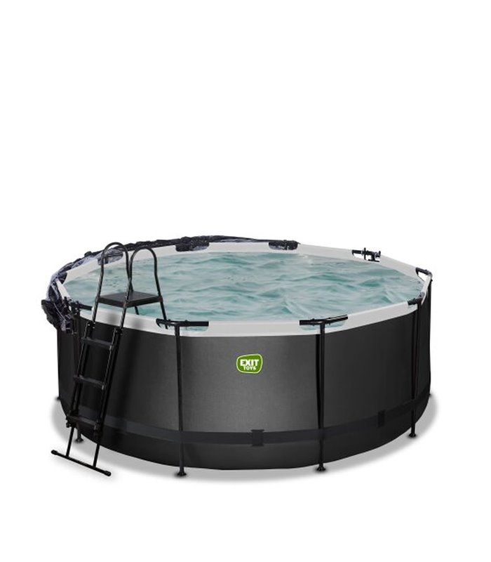 Pool Exit ø360x122cm mit Sandfilterpumpe und Abdeckung - schwarz