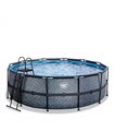 Pool round EXIT Stone Pool ø427x122cm with sand filter pump - gray