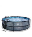 Pool Exit ø427x122cm mit Sandfilterpumpe und Abdeckung - grau