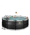 Piscine ronde EXIT Piscine Cuir Noir ø427x122cm avec pompe filtre à sable - noir