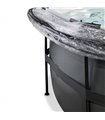 Piscine ronde EXIT Piscine Cuir Noir ø427x122cm avec pompe filtre à sable et couverture - noir