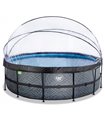 Pool round EXIT Stone Pool ø450x122cm with sand filter pump and cover - gray