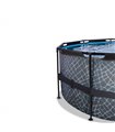 Pool round EXIT Stone Pool ø450x122cm with sand filter pump and cover - gray