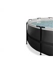 Pool round EXIT Black Leather Pool ø450x122cm with sand filter pump - black