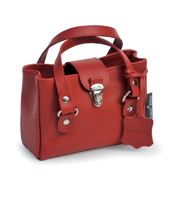 Borsa a mano per bambini Kokua in pelle rosso