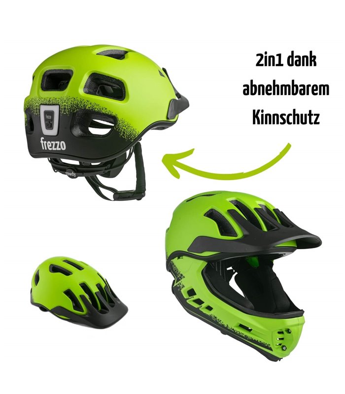 Casque Fullface frezzo Rowdy [S] (48-52cm) Frog + Lumière USB GRATUITE