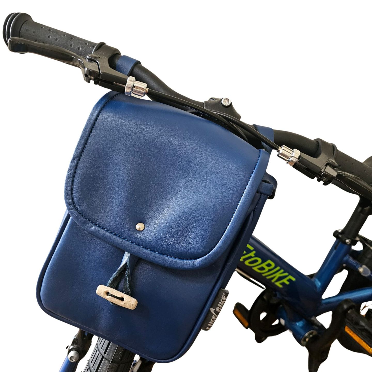 Lenkertasche Rucksack Leder blau