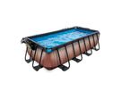 Wood Pool 400x200x100cm mit Sandfilterpumpe und Abdeckung - braun