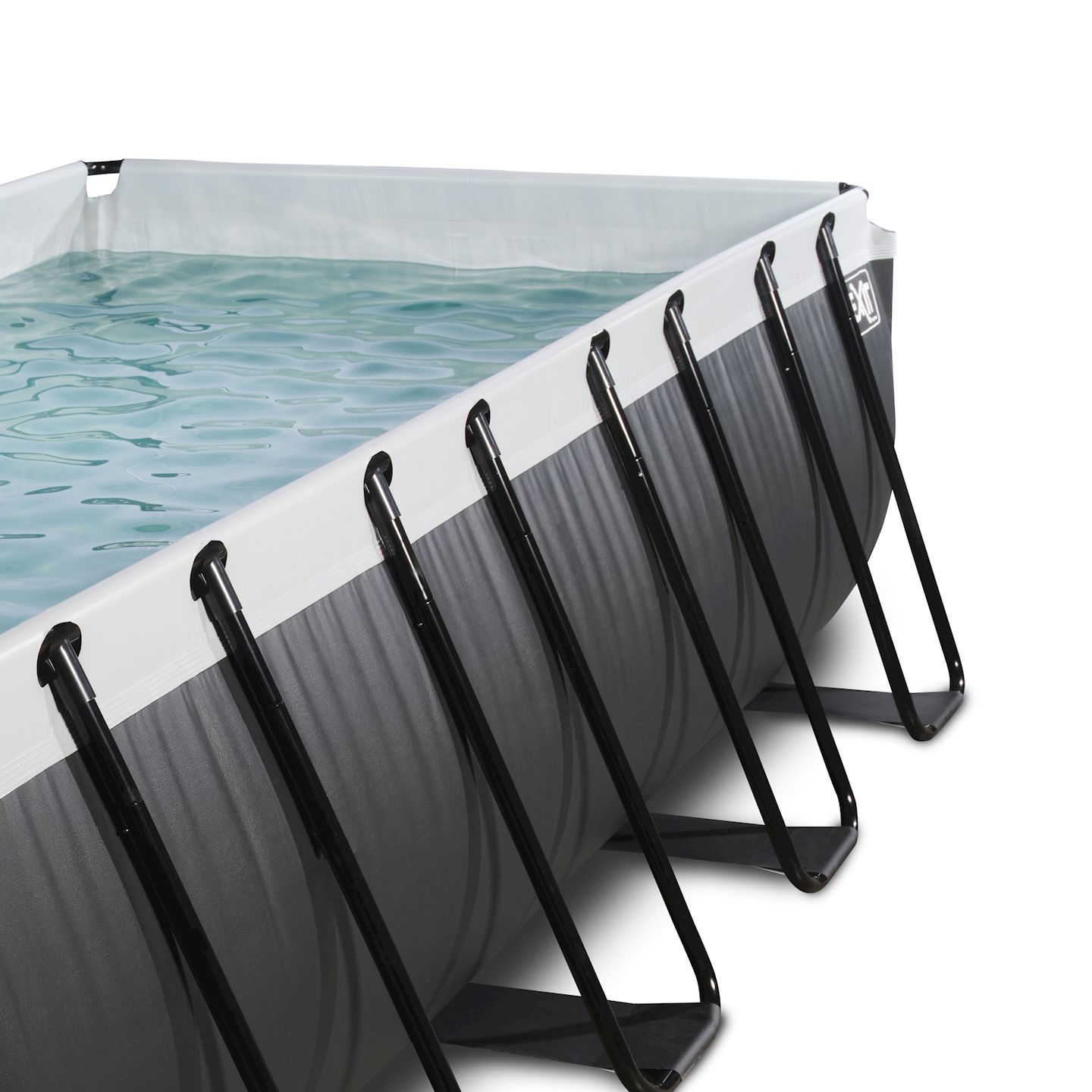 Pool inkl. Sandfilterpumpe 400x200x122 cm - Black Leather