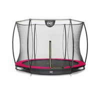 Silhouette Bodentrampolin ø244cm mit Sicherheitsnetz - rosa
