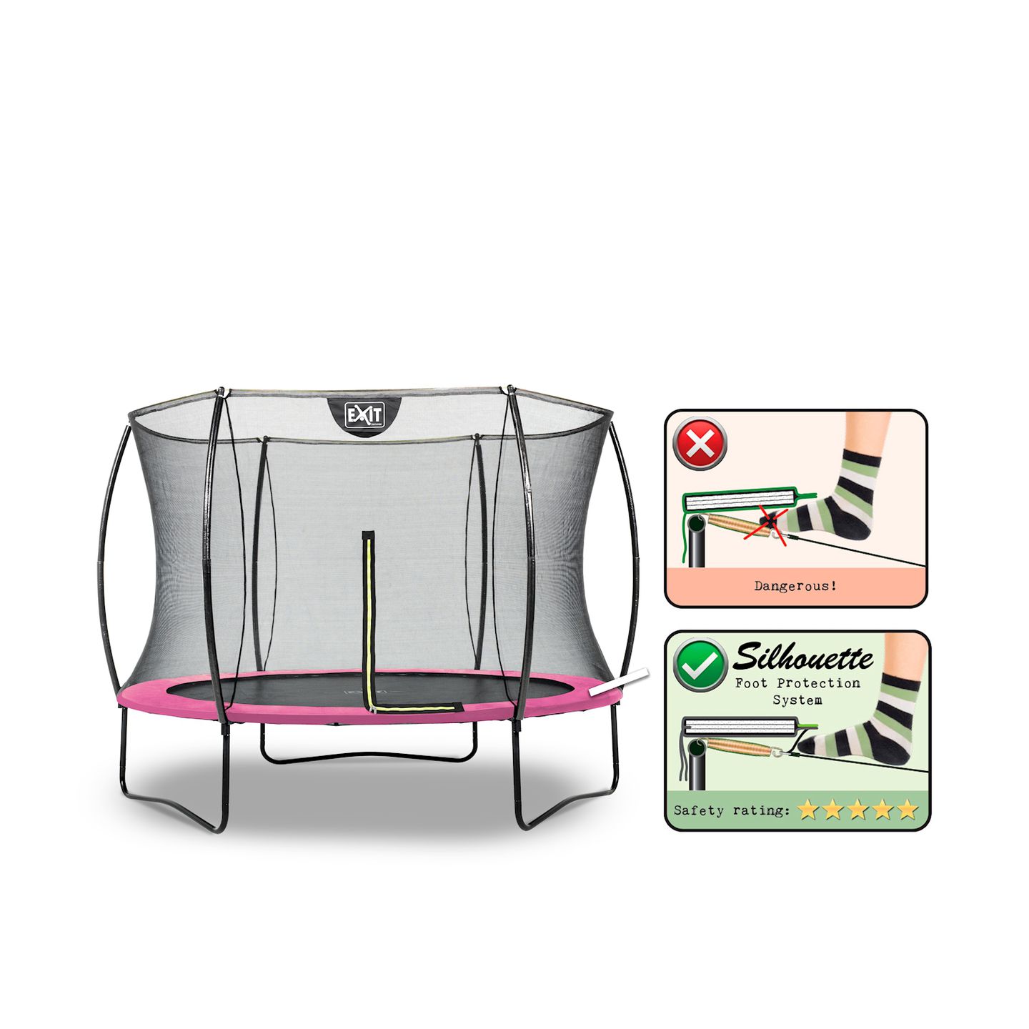 Silhouette Trampolin ø244cm - rosa