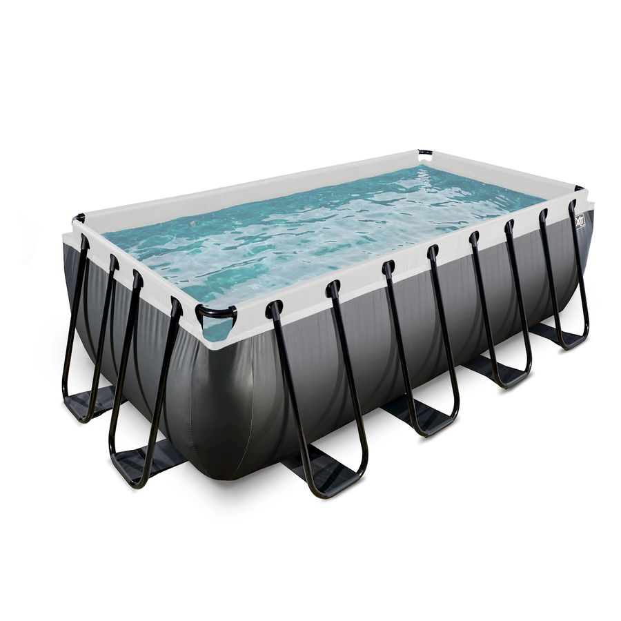 Pool inkl. Sandfilterpumpe 400x200x122 cm - Black Leather