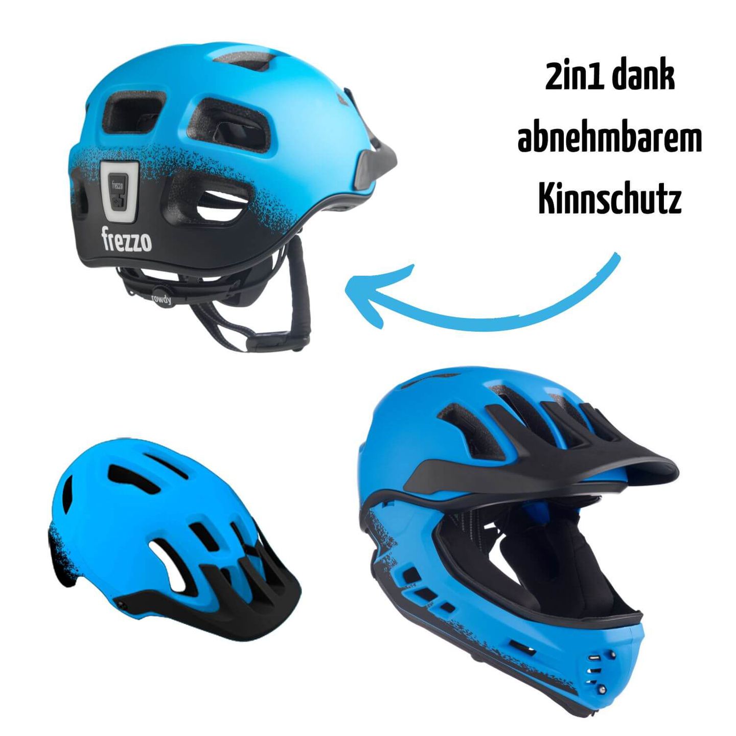 frezzo Rowdy Fullface Helm Racer blau Grösse S