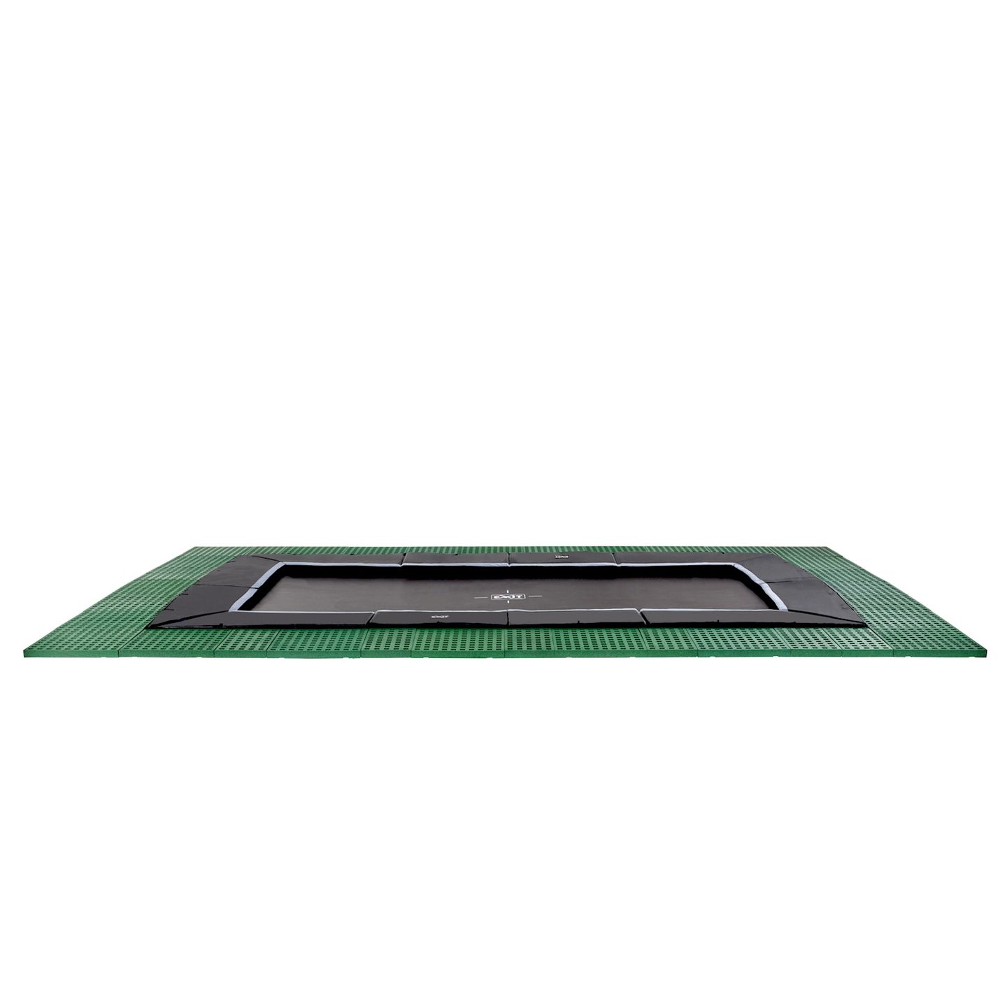 Dynamic ebenerdiges Trampolin 305x519cm mit Freezone Sicherheitsplatten - schwarz