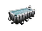 Pool inkl. Sandfilterpumpe 400x200x122 cm - Black Leather