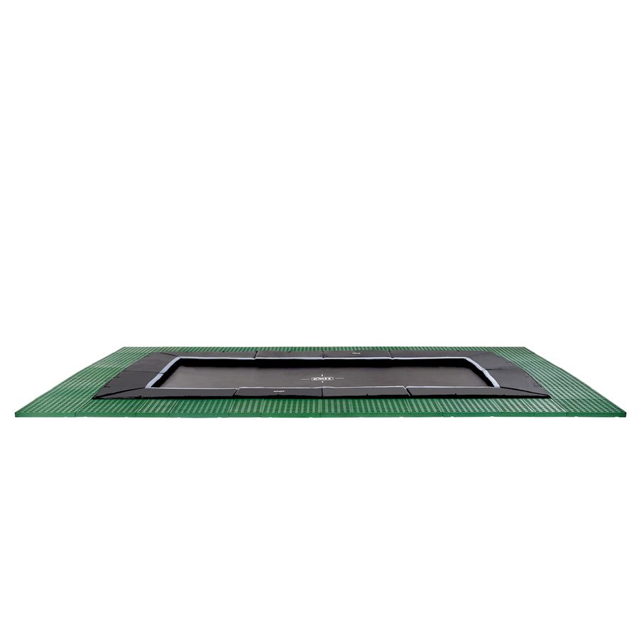 Dynamic ebenerdiges Trampolin 305x519cm mit Freezone Sicherheitsplatten - schwarz